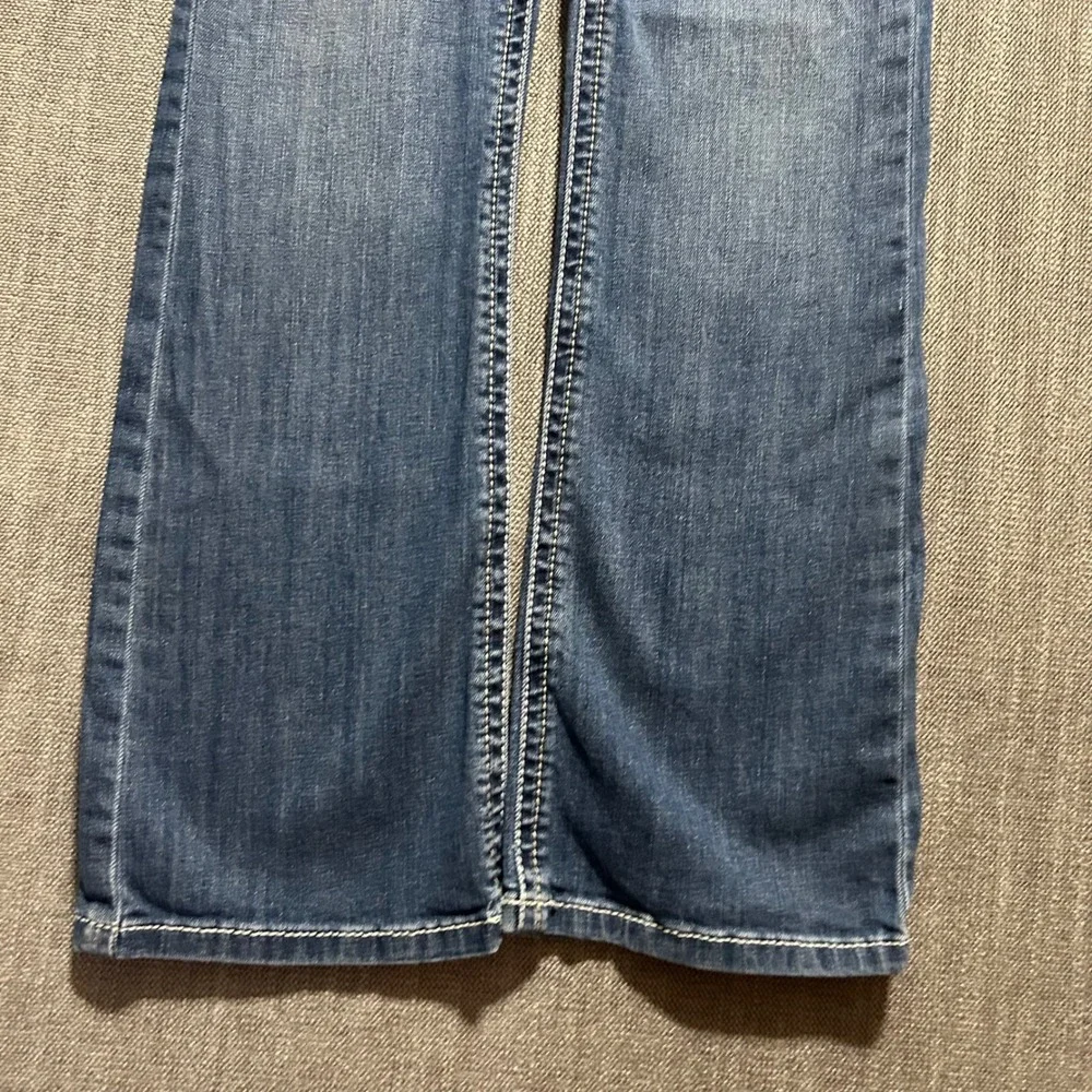 Ariat Real Denim Jeans Girls Size 10 Blue Bootcut Stretch Paisley Waistband
